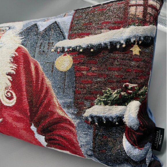 Caldeira Christmas Santa Claus Holiday Village Decorative Pillow Tapestry 14x26 - Picture 6 of 12